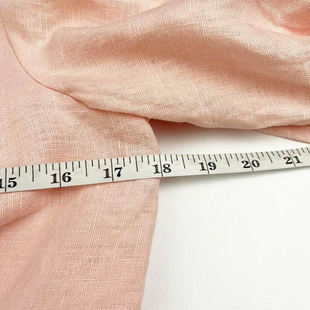 Bardot Mimi Cutout Dress 100% Linen Mini Women's Size US6 Soft Pink Puff Sleeves - Picture 8 of 15